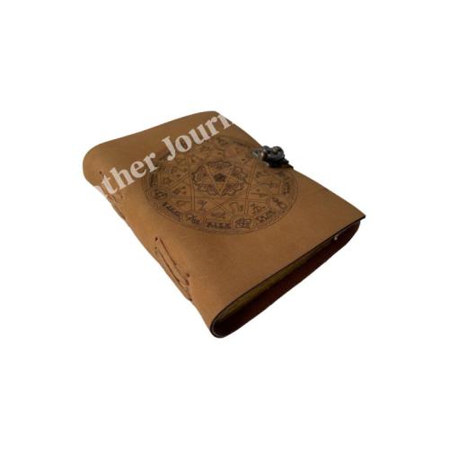 Book of Shadows Journal Spell Blank with Lock Clasp Pentagram Laser Cut Vintage Handmade Diary Prayer Planner Journal