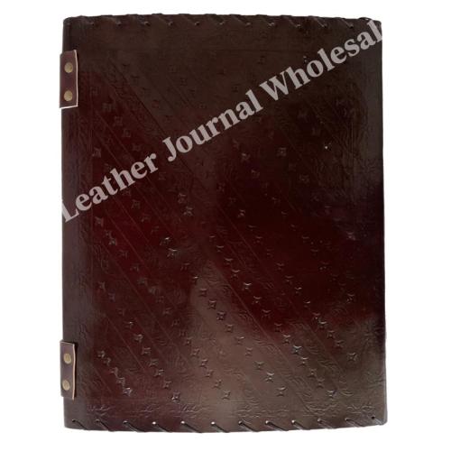 Large Leather Journal Seven Stone Embossed Handmade Book of Shadows Notebook Poetry Book Sketch Book 10 x 13 Inches